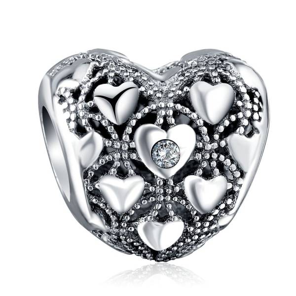 Talisman din argint inimi infinite.