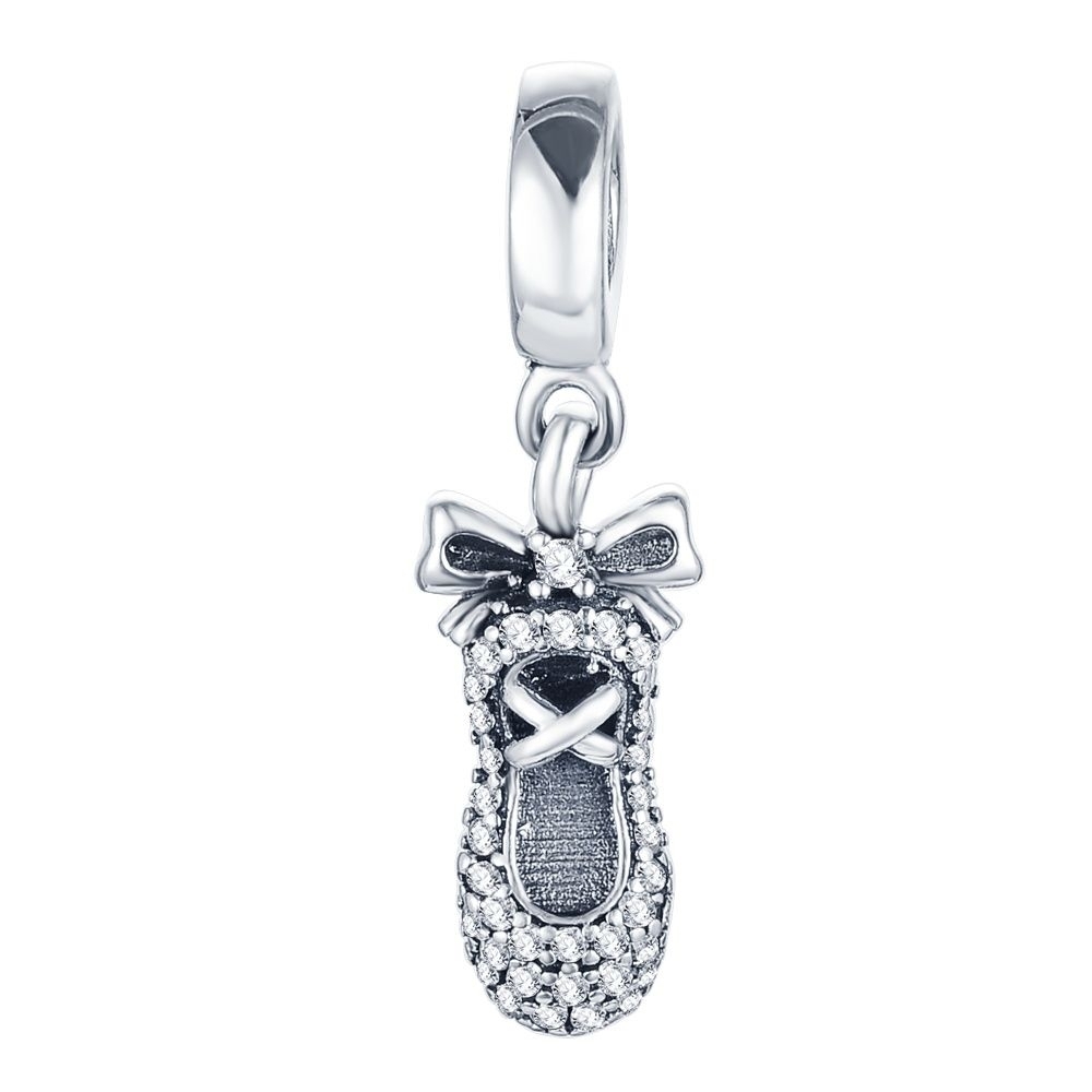 Talisman din argint poante balerina cubic zirconia